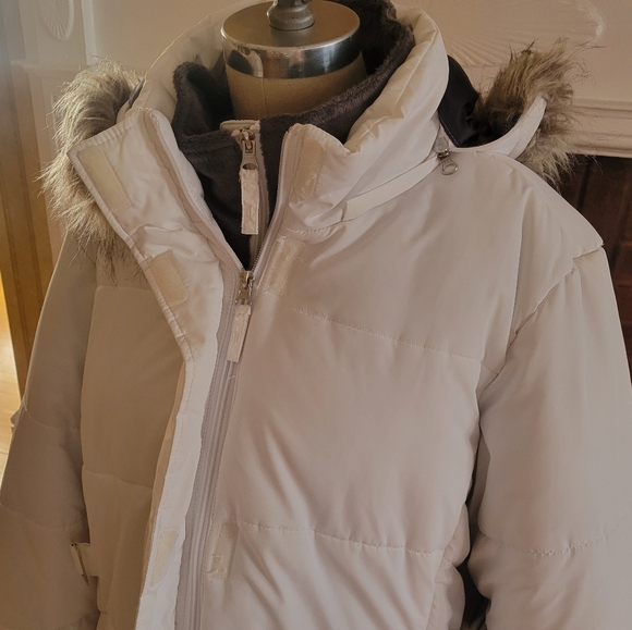 FREE TECH White Puffer Hooded Jacket Size 2X 18W/20W - Picture 5 of 14